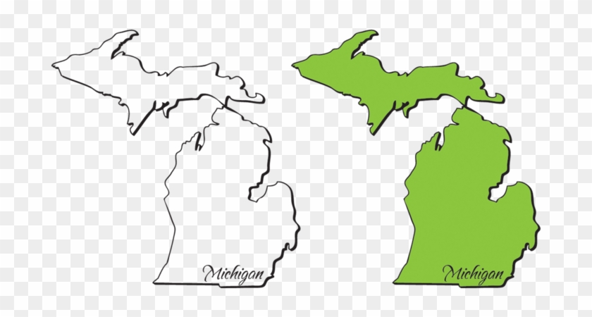 Michigan Mitten State Outlines Vectors - Michigan Vector Clipart #1291237