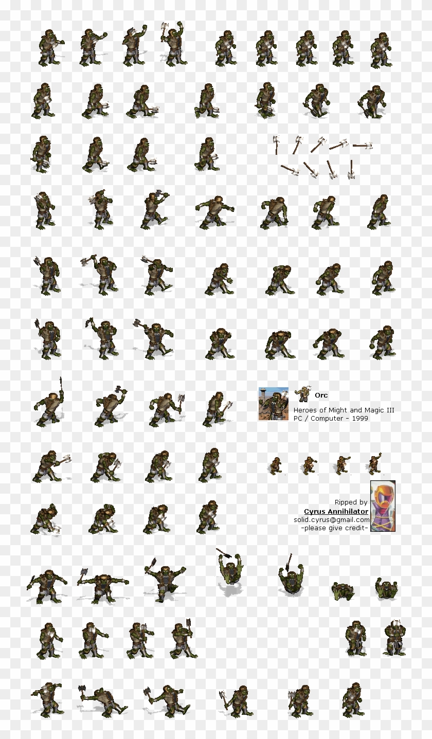 Orc Sprite Png - Orc Sprite Rpg Clipart #1291261