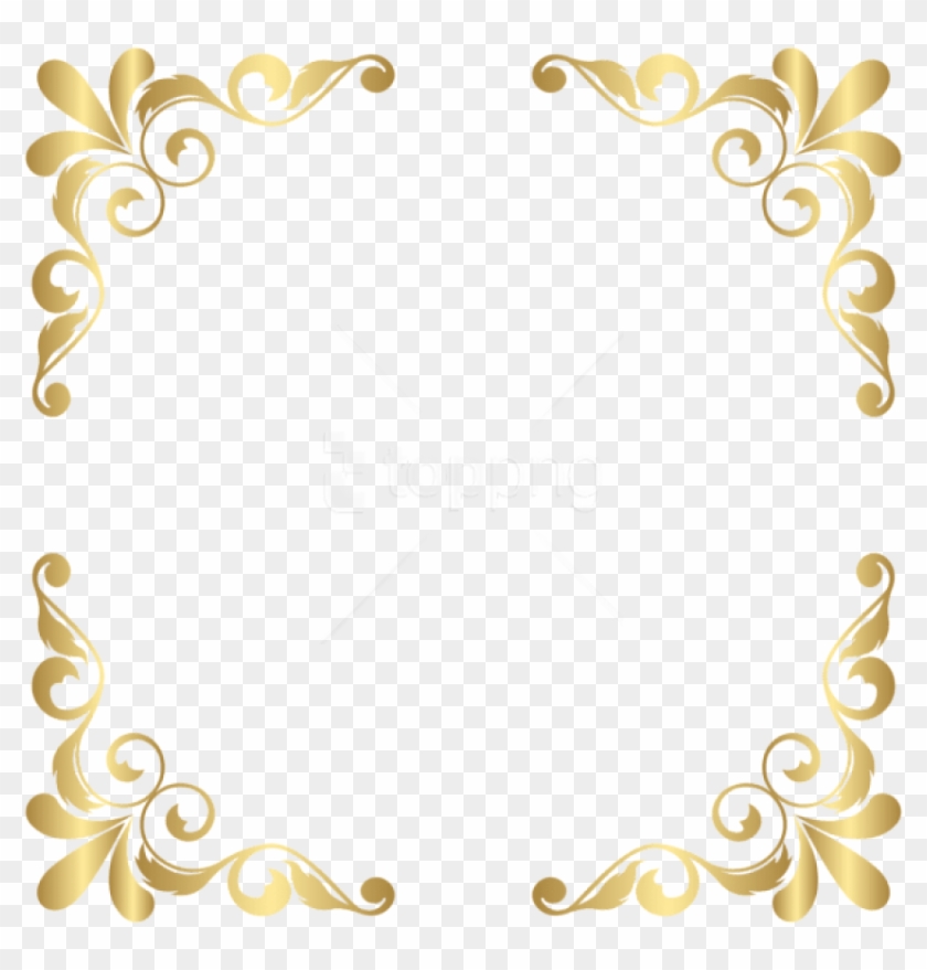 Free Png Download Gold Corners Transparent Clipart - Transparent Golden Corner Border Png #1291392