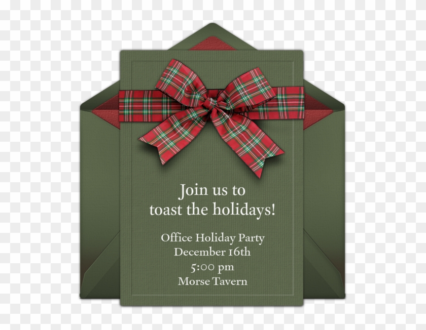 Plaid Bow Online Invitation - Tartan Clipart