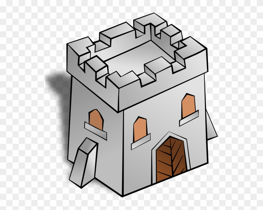 Square Keep Castle Cartoon Clipart #1291886