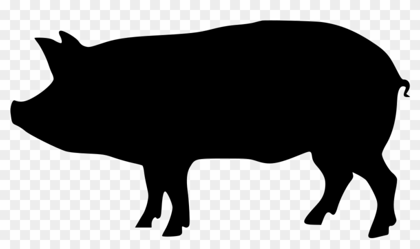 Png File Svg - Black And White Silhouette Pig Clipart Transparent Png