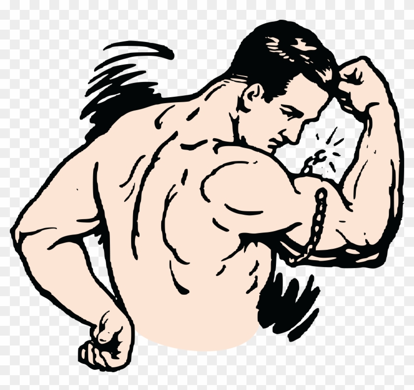 Free Clipart Of A Man Flexing And Breaking A Chain - Flexing Muscle Clipart - Png Download #1291988