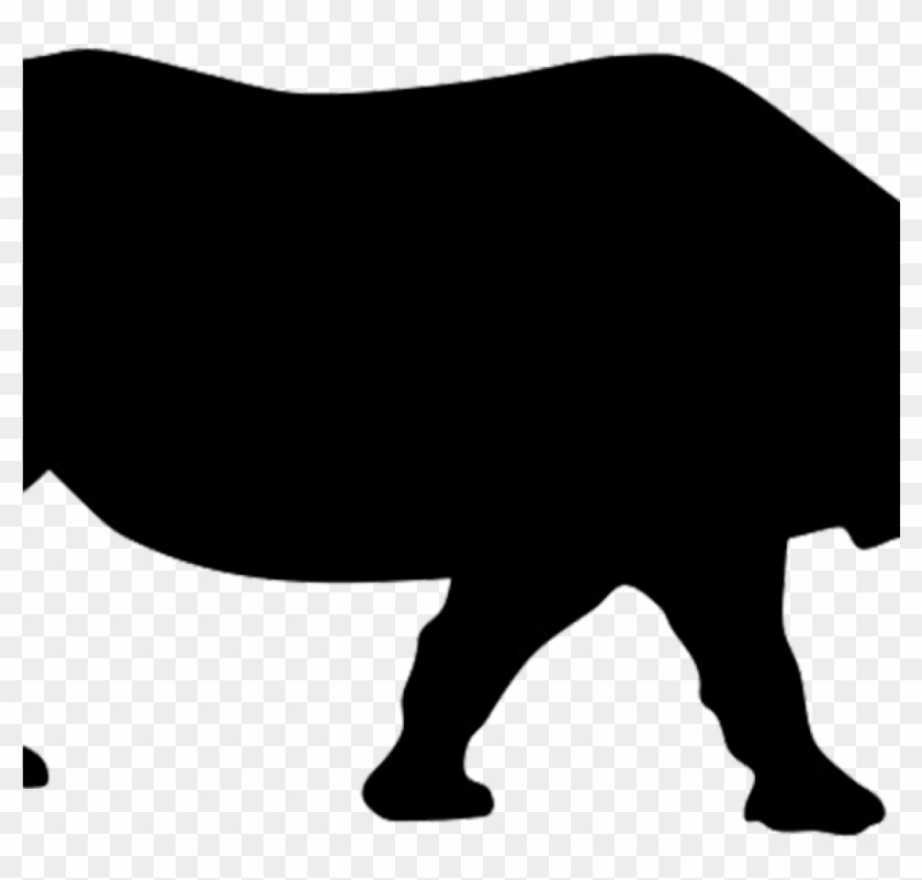 Animal Silhouettes Clipart Animal Silhouette Silhouette - Rhino Silhouette Transparent Background - Png Download