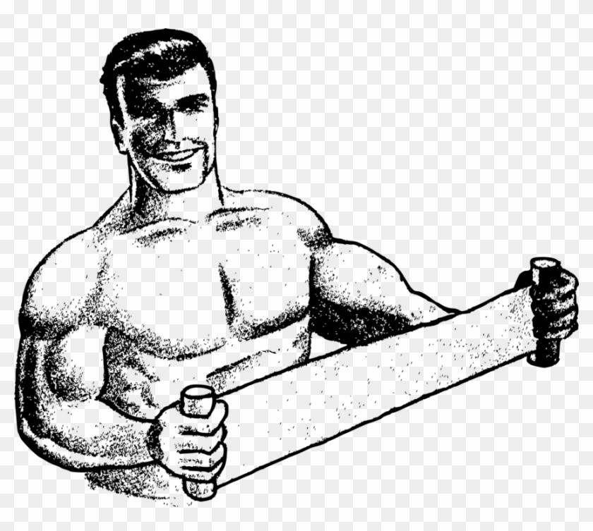 Drawing Cartoon Computer Icons Muscle Silhouette - Strong Man .png Clipart #1293209