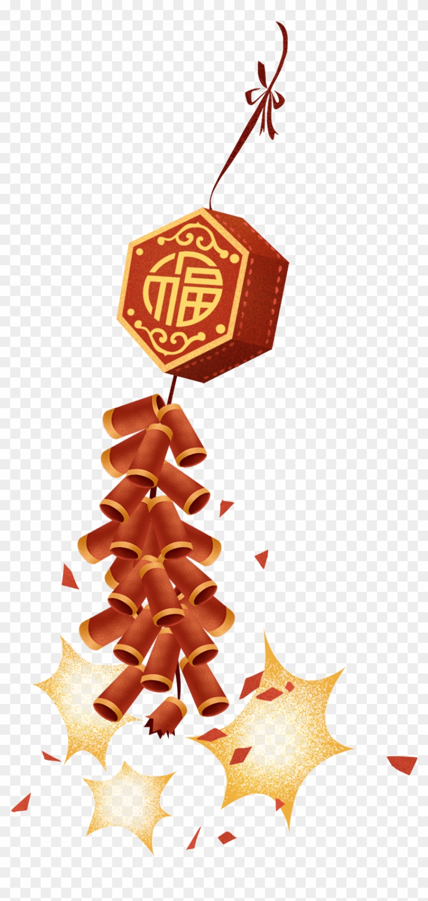 Blessing Firecracker Chinese Style Element Png And - Illustration Clipart