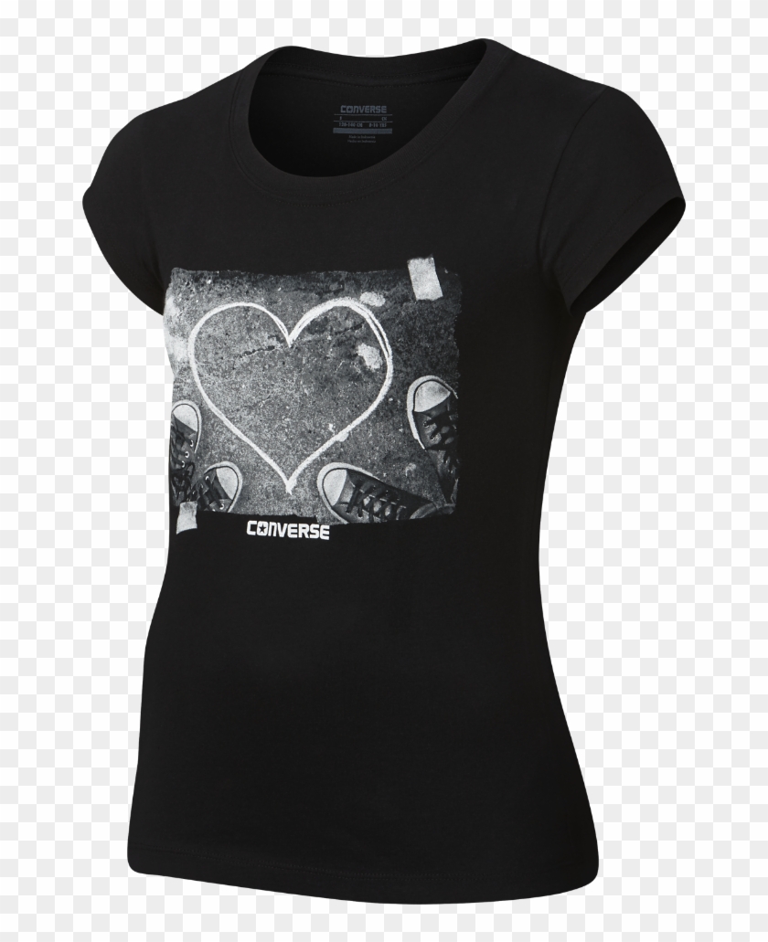 Converse Chalk Heart Big Kids' T Shirt (xs - Shirt Clipart #1293854