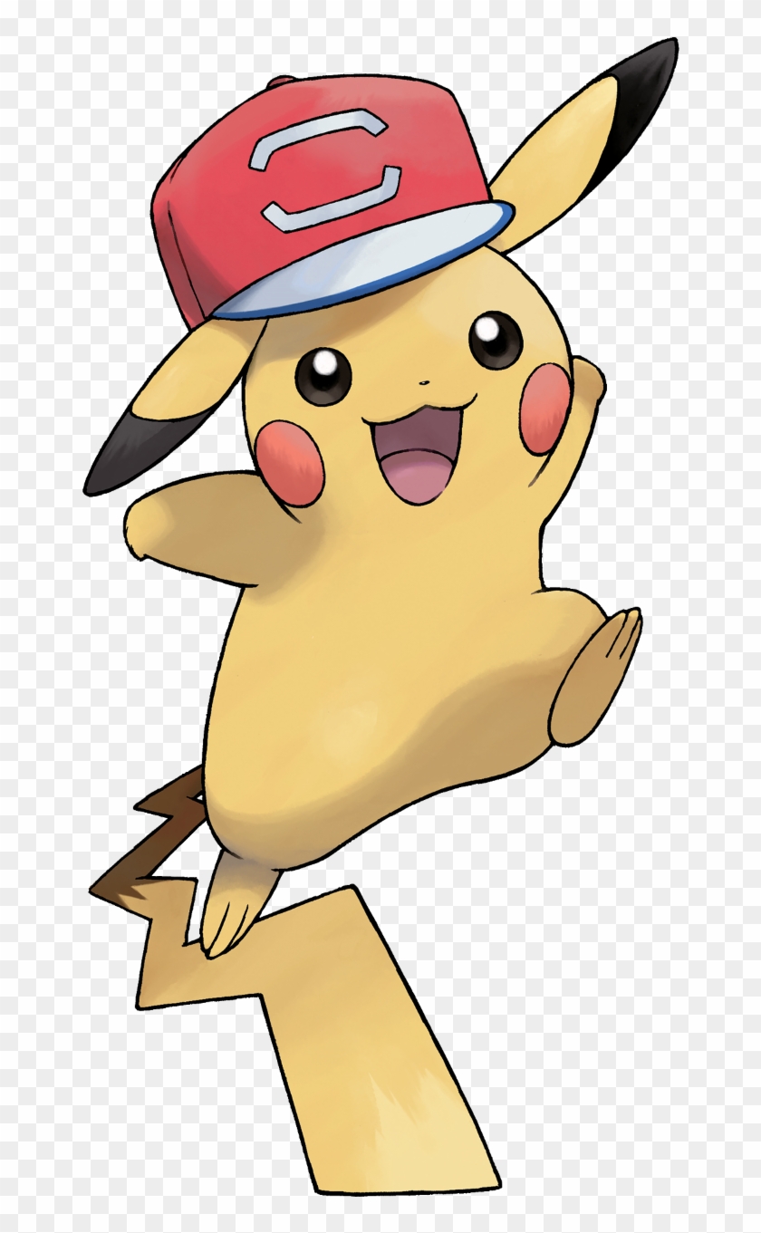 Pikachu Clipart Cap - Pikachu In Ash's Hat - Png Download #1293987