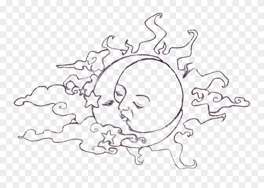 Tumblr Moon Png - Sun And Moon Transparent Clipart