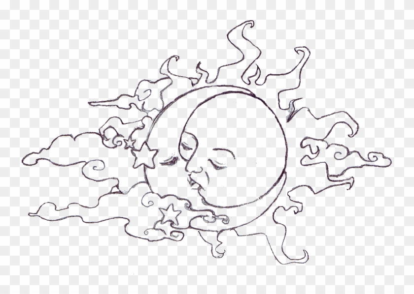 Tumblr Moon Png - Sun And Moon Transparent Clipart #1293988