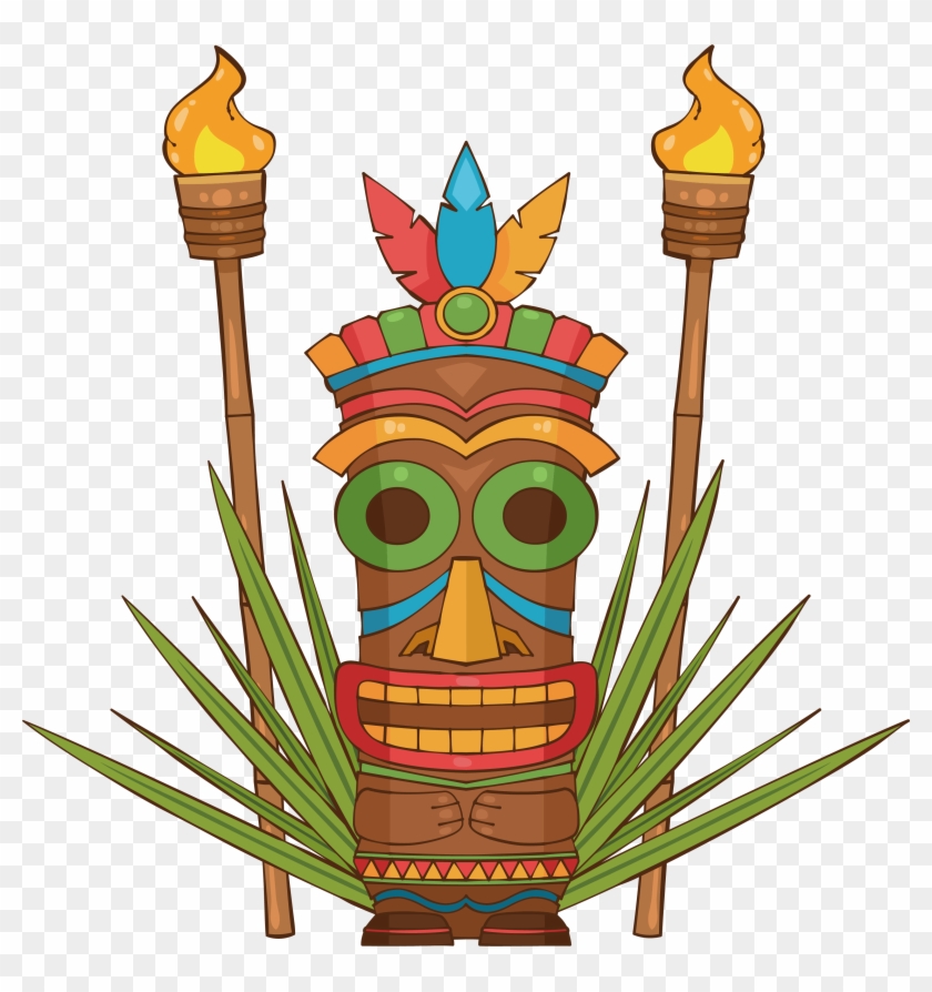 Tiki Png - Hawaiian Tiki Mask Png Clipart