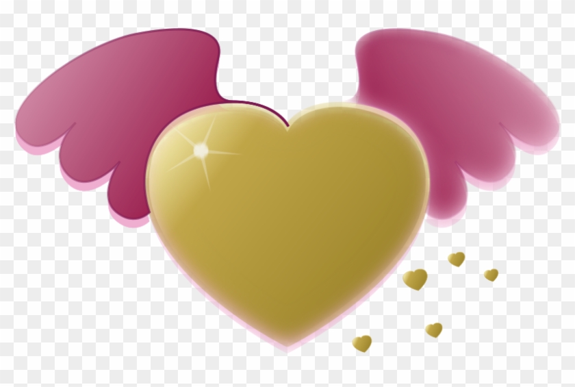 Cartoon Heart Of Gold , Png Download - Yellow And Pink Heart Clipart #1294416