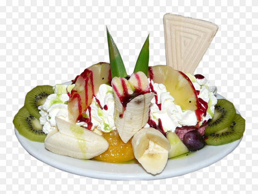 Ice Cream Sundae, Fruits, Dessert, Ice Cream, Fruit - Fruit Ice Cream Png Clipart #1295134