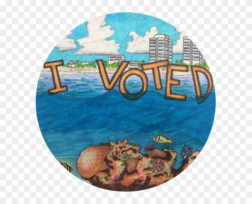 And The "i Voted" Sticker Contest Winner Is - Voted Florida Sticker Clipart