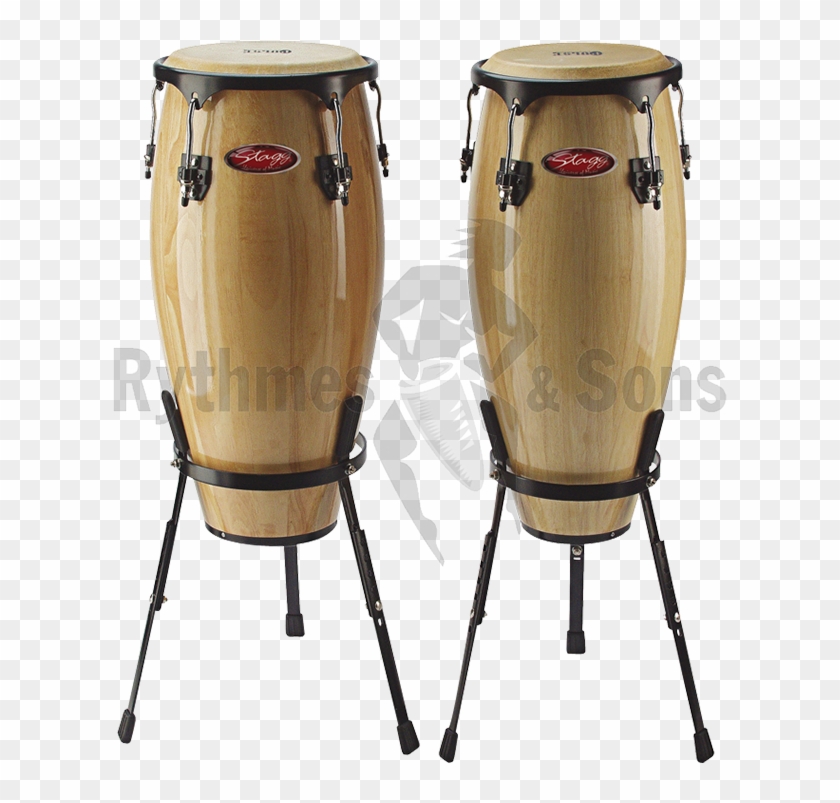 Stagg Pair Of Natural Varnished Congas - Stagg Congas Clipart