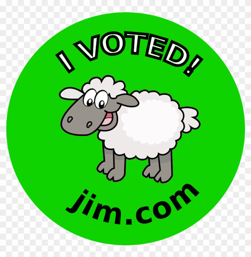 "i Voted" Stickers Please Distribute - Sheep Clipart