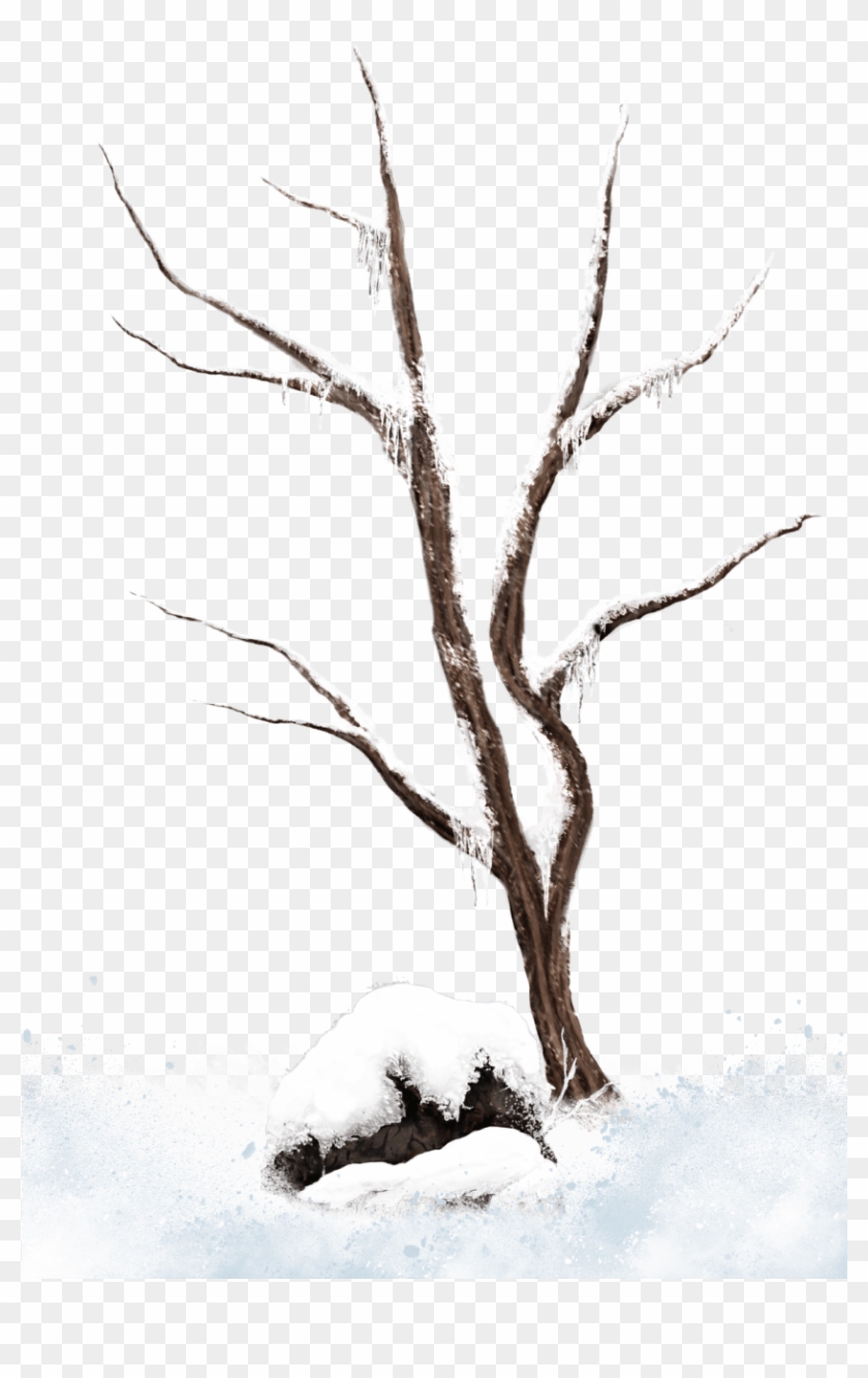 Brown Winter Snowy Tree Png Clipart Picture - Snow Transparent Png #1296430