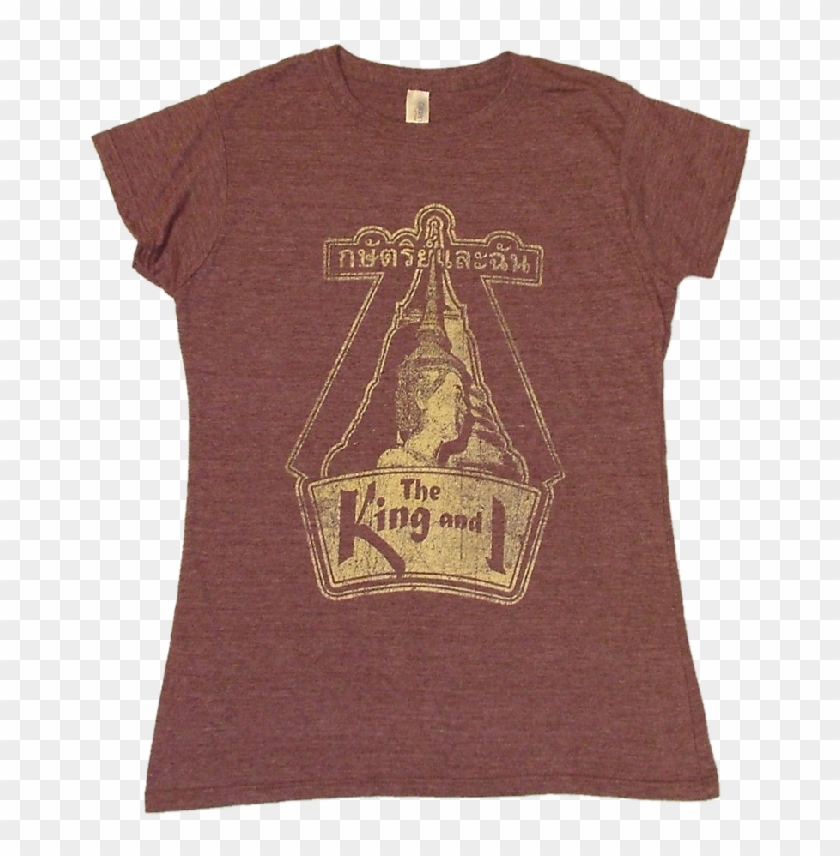King And I Ladies Heather Maroon Tee- Customizable - Active Shirt Clipart #1296906