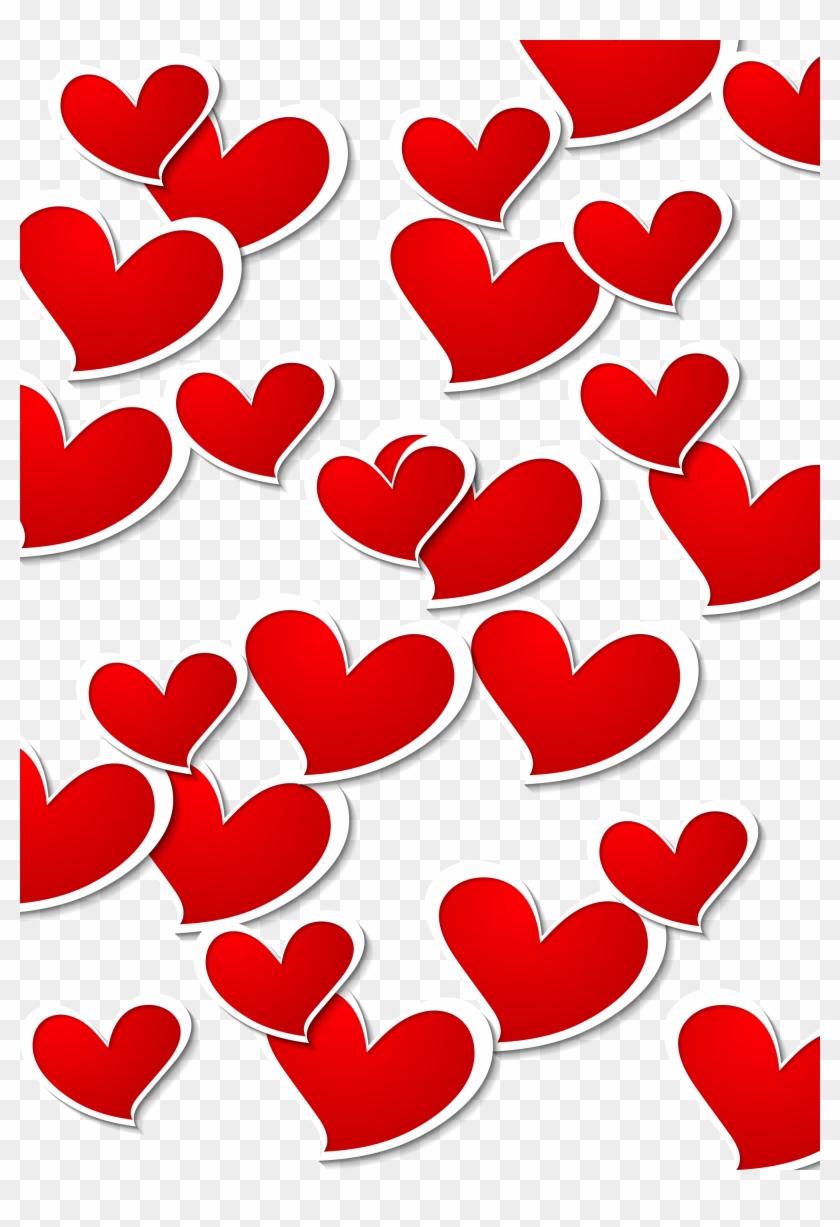 Transparent Red White Hearts Decorative Png Picture - Red And White Heart Clipart #1296989