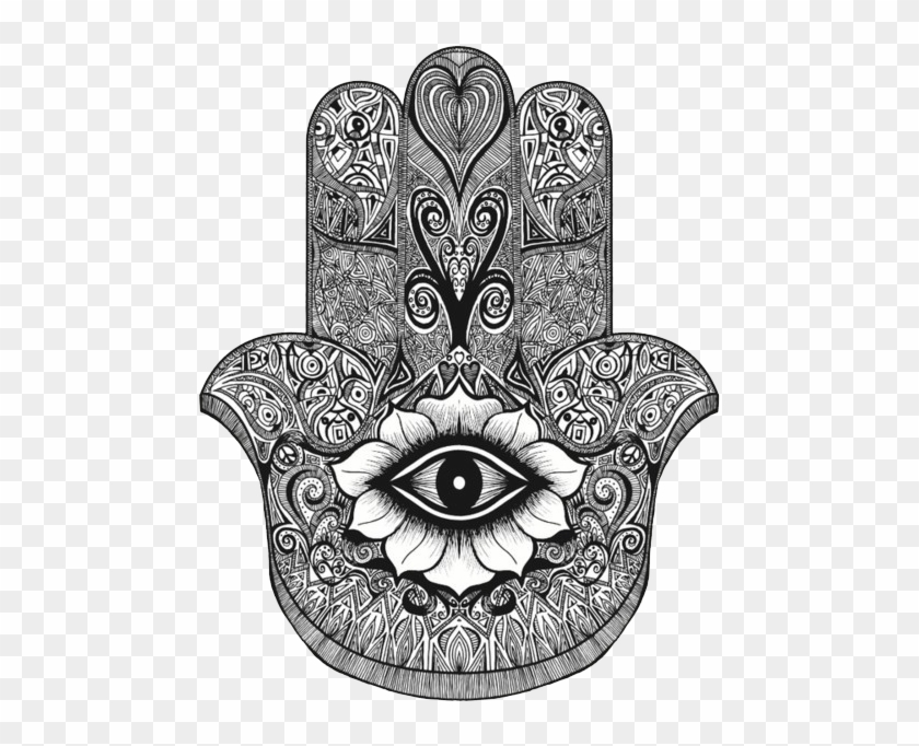 Symbols Of Islam Evil - Black And White Hamsa Hand Clipart