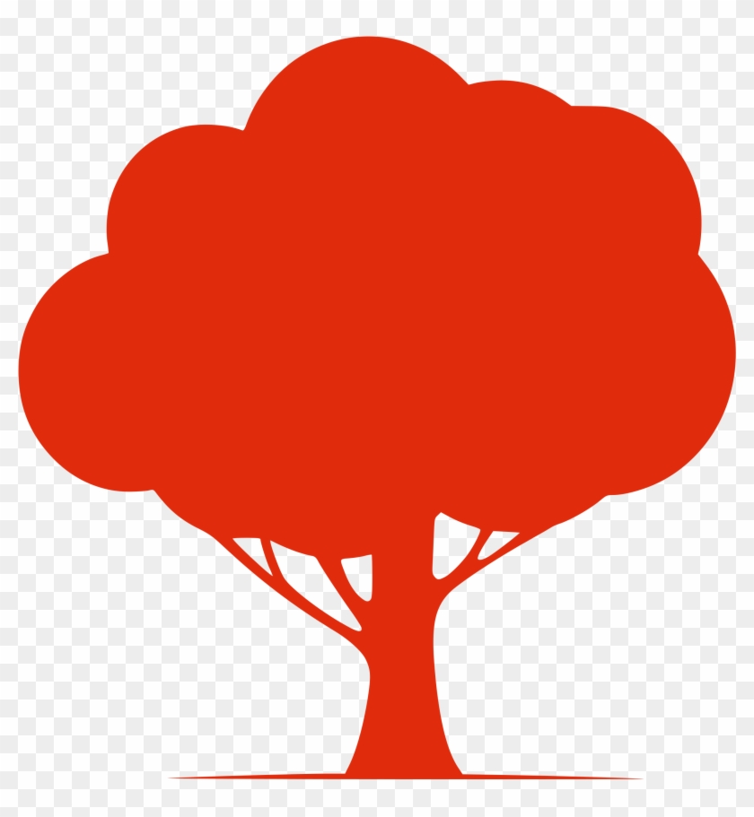 Red Tree Clipart, Explore Pictures - Tree Clipart Silhouette - Png Download