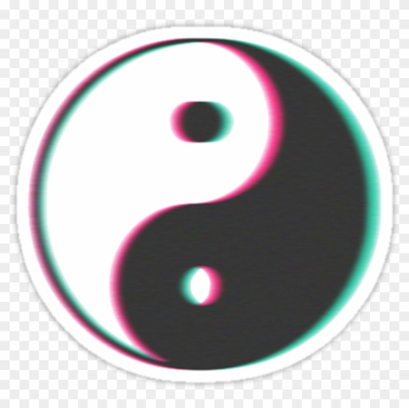 #yinyang #glitch #effect #transparent #png #freetoedit - Yin Yang Clipart