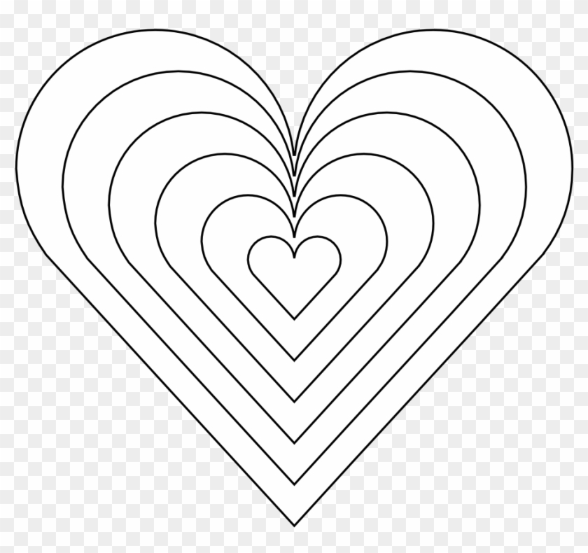 Color Heart Black White Line Art 999px 121 - Heart Clipart #1297896