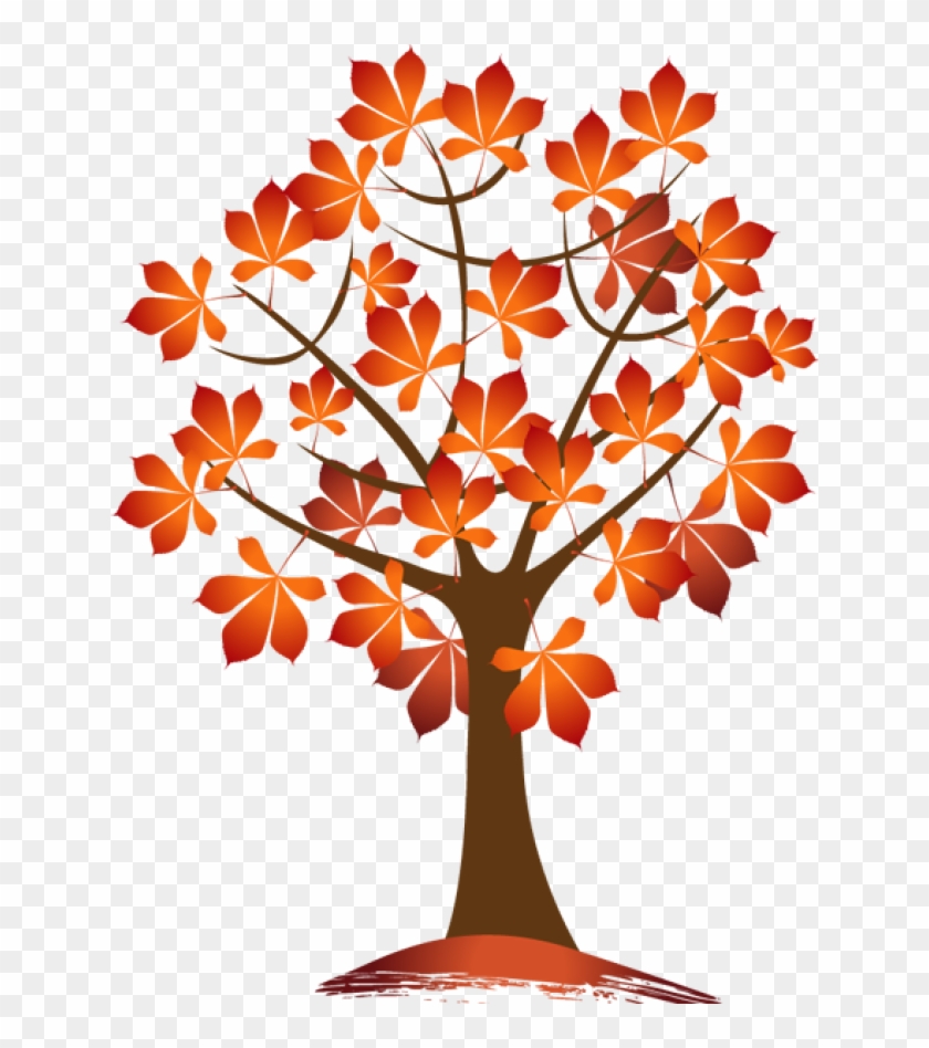 Oak Tree Silhouette Clip Art - Cute Fall Tree Clipart - Png Download