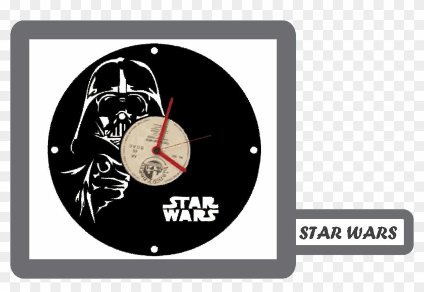 Reloj De Pared En Disco De Vinilo “star Wars” - Star Wars Clipart