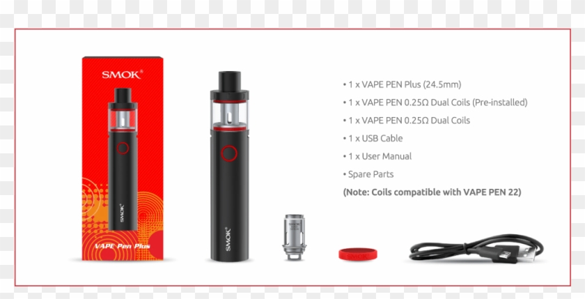 Direct Voltage Vape Pen - Vape Pen Plus Smok Clipart #1298418