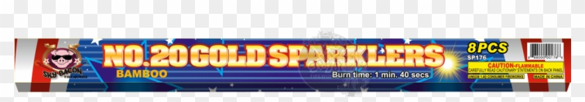 #20 Gold Sparklers Bamboo - Electric Blue Clipart