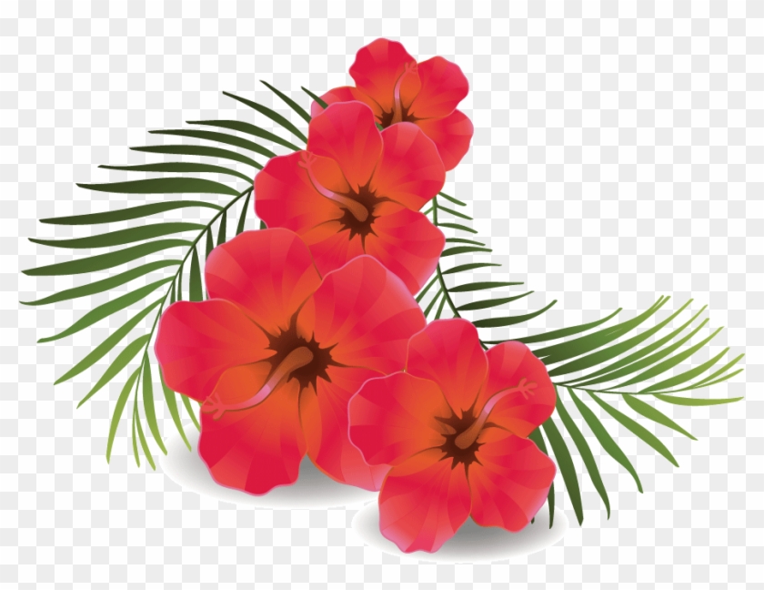 Rose Flower Vector Clipart Psd Png Transparent Hawaiian - Hawaiian Flowers Transparent Background #130144