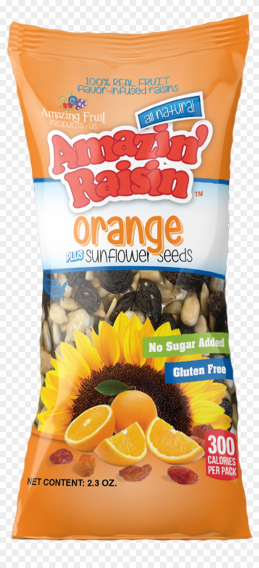 Orange Plus Sunflower Seeds 100% Real Fruit Flavor-infused - Raisin Clipart #130856