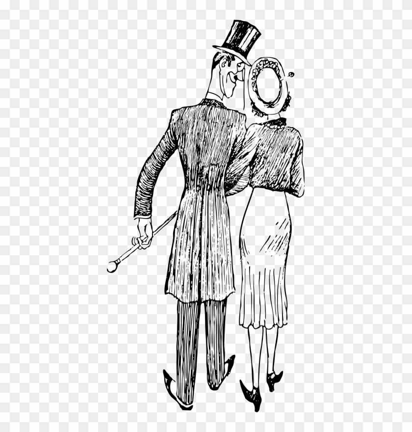 Silhouette Couple Walking Away Clipart