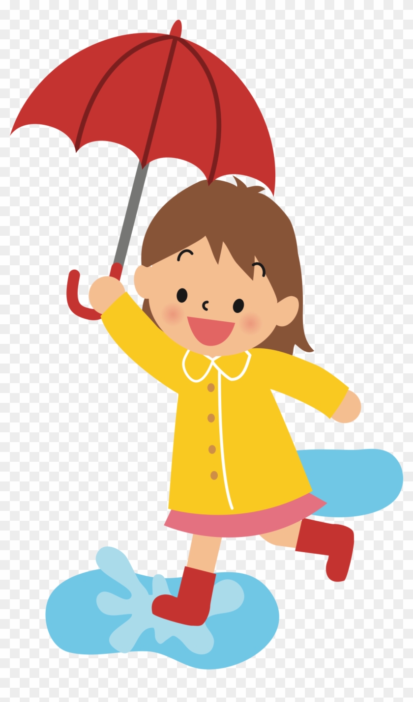 Png Transparent Library Girl Walking Clipart - Girl With Umbrella Cartoon