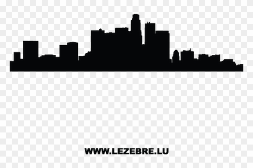 Los Angeles Skyline Silhouette Png Vector Black And - Downtown Los Angeles Skyline Drawing Clipart #131397