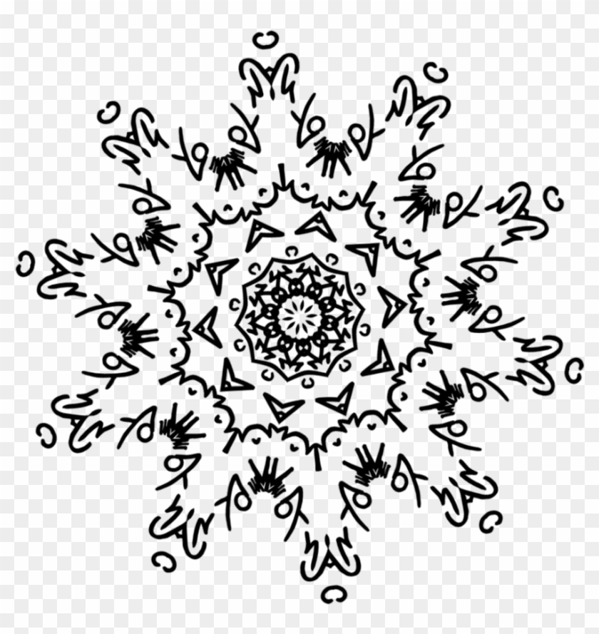 Drawn Snowflake Png Tumblr - Transparent Snowflake Black And White Clipart #131415