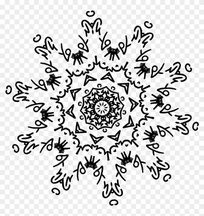 Drawn Snowflake Png Tumblr - Transparent Snowflake Black And White Clipart #131415