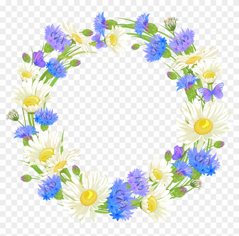 Field Flowers Wreath Png Clipart - Венки Из Цветов Клипарт Transparent Png #132079