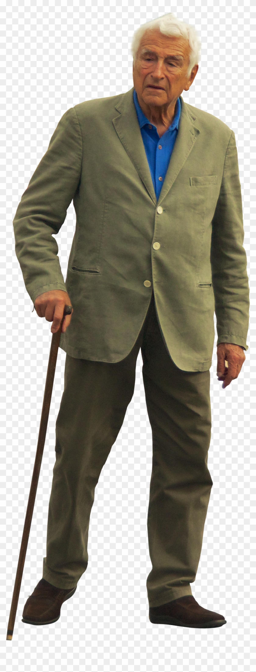 Old Man With Walking Stick - Old Man Standing Png Clipart #132349