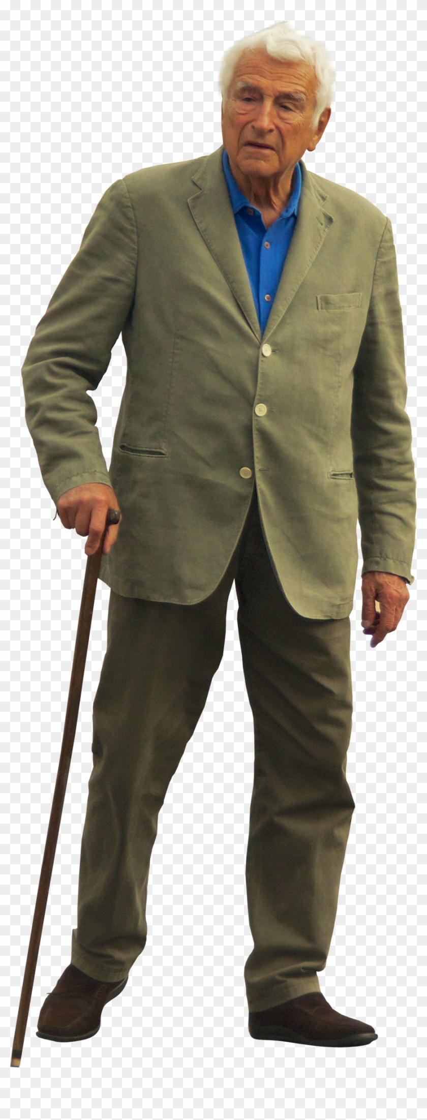 Old Man With Walking Stick - Old Man Standing Png Clipart #132349