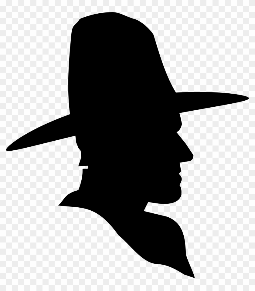 Free Cowboy Image, Hanslodge Clip Art Collection - Cowboy Silhouette Profile - Png Download