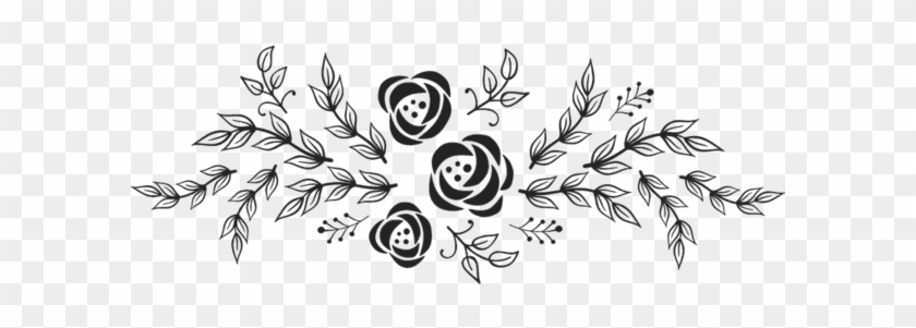 Flower Garland Clipart Black And White - Png Download #132544