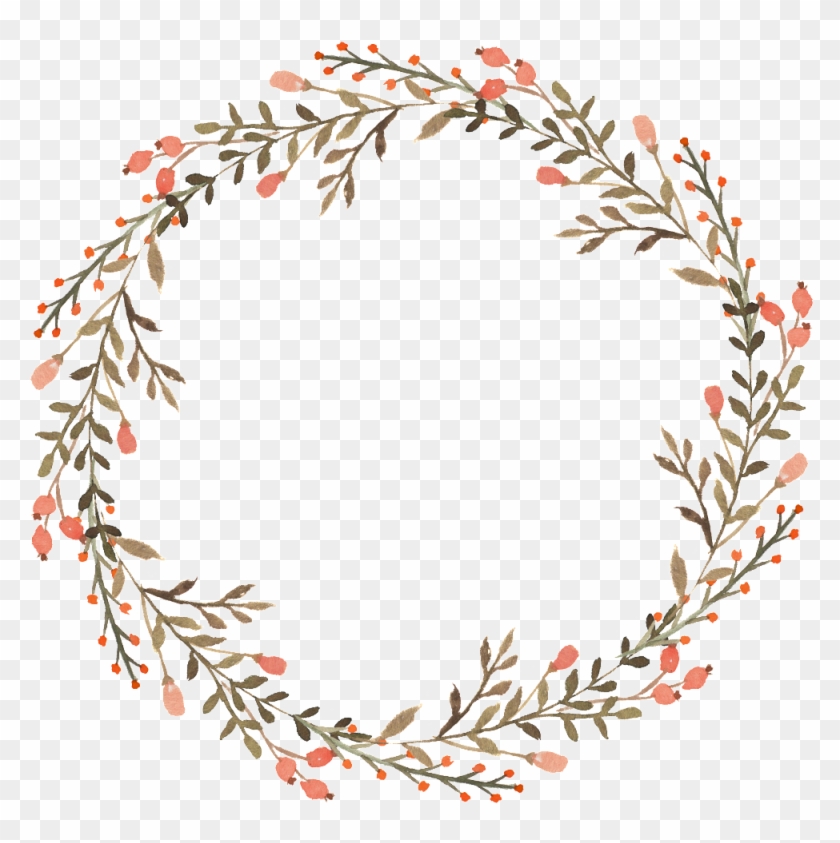 Floral Wreath Watercolor Transparent Decorative Flower Clipart #132615