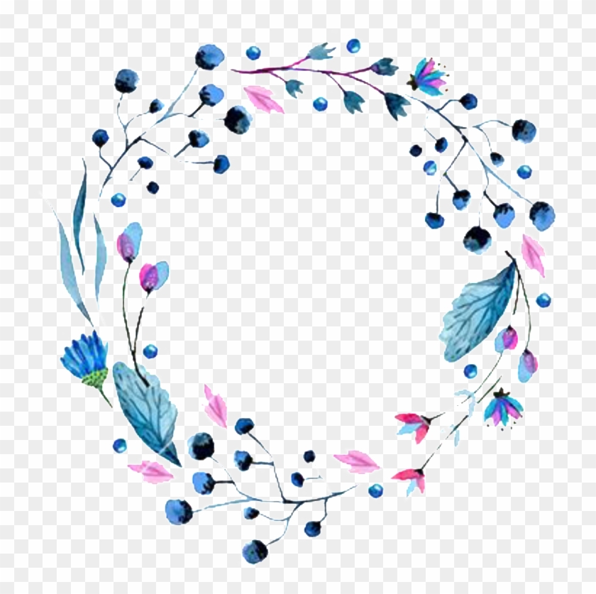 Temperament Literary Blue Feather Hand-painted Garland - Blue Creative Borders Clipart