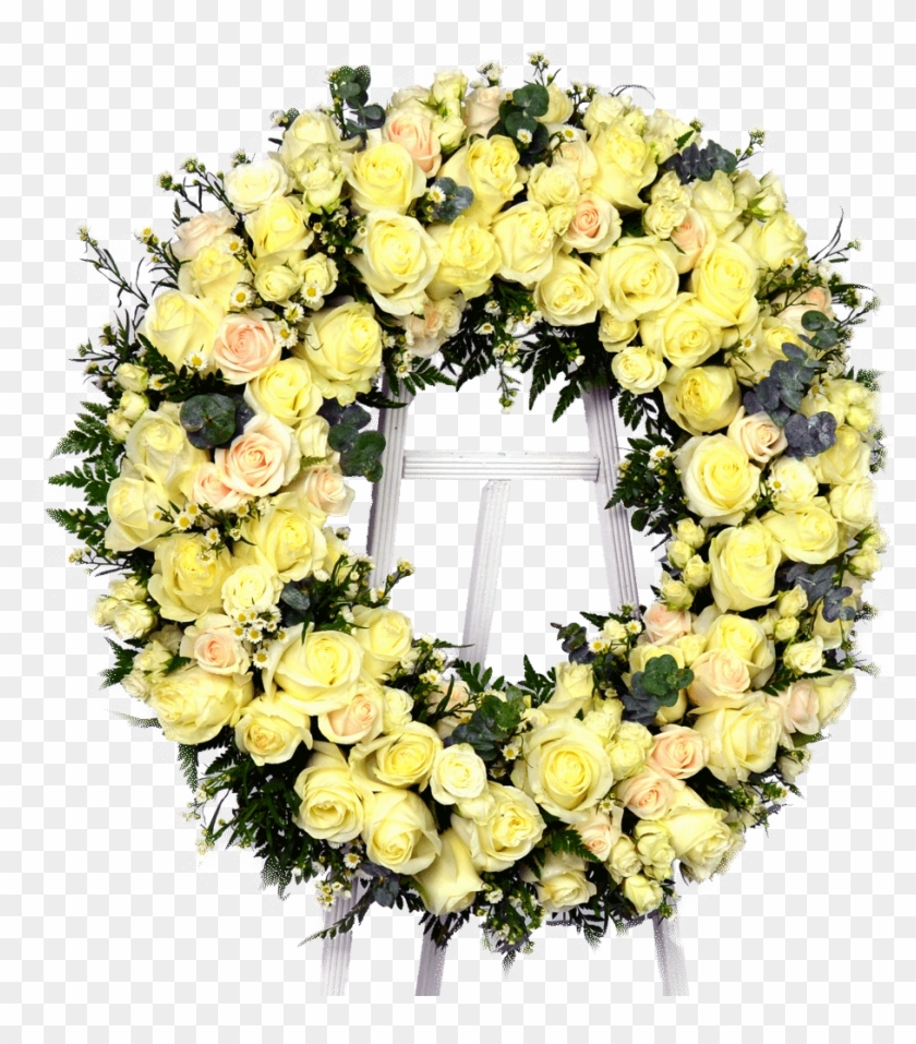 Funeral Wreath Yellow Roses Clipart #132878