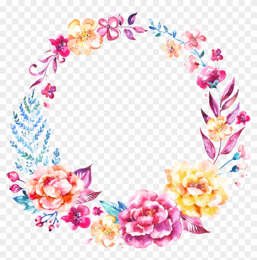 Png Hand Painted Watercolor Flower Free Download - Watercolor Flower Logo Png Clipart