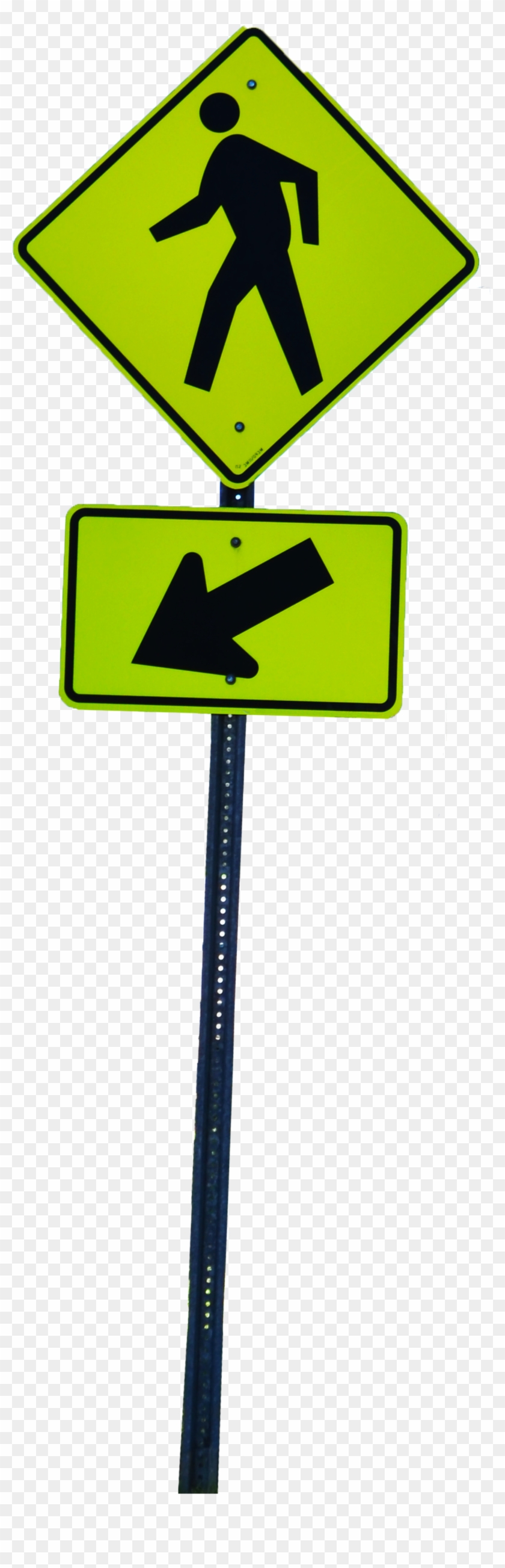 Yellow Man Walking Street Sign Stock 0098 Png By Annamae22 - Crossing Sign Clipart #133355