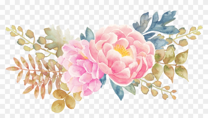 Watercolor Wreath Flower Png Fondo Transparente Peoplepng - Watercolor Peach Flower Png Clipart