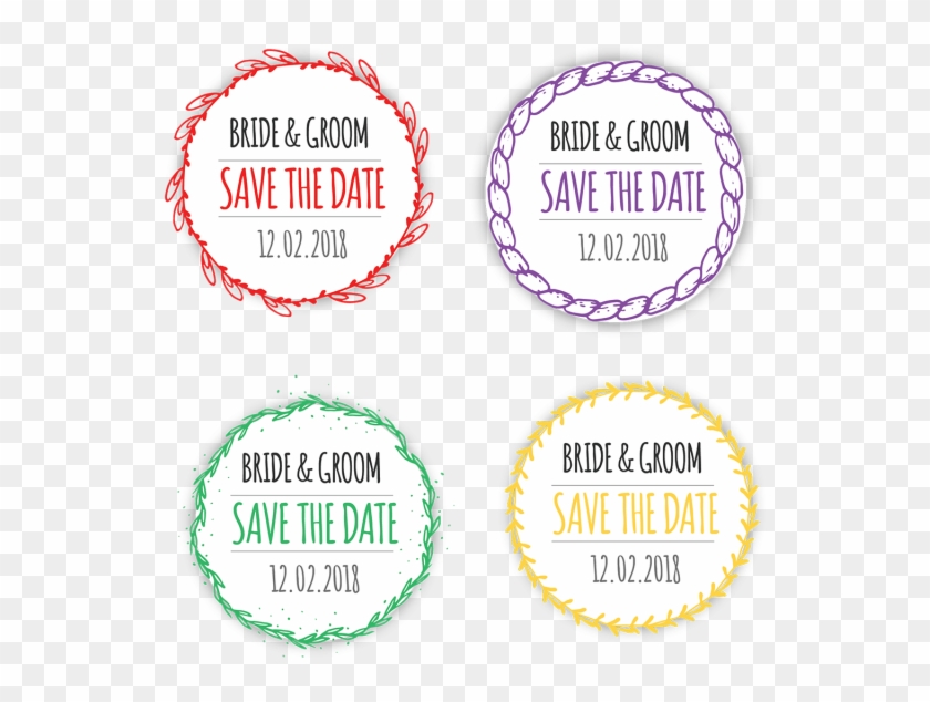 Decorative Wedding Invitation Floral Wreath Badge Ai - Label Clipart